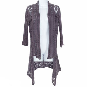 Cabi Womens Cardigan Sweater Crochet Whimsigoth Boho Festival Open Purple XS